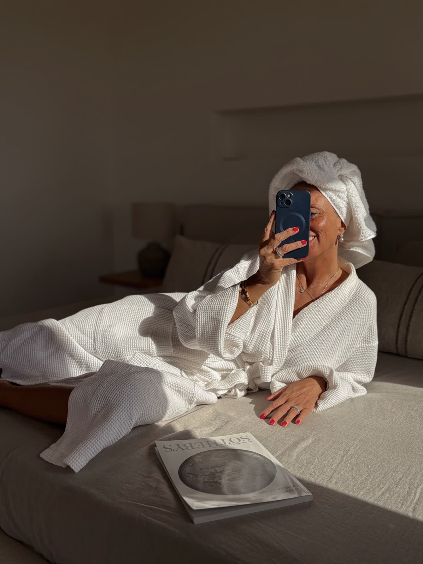 Olga disfrutando de un momento de calma en casa